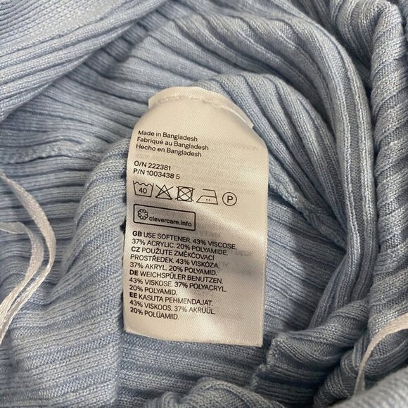 💙 H&M Divided Sky Blue Ribbed Knit Cropped Collar Sweater (Size M) - Picture 7 of 10